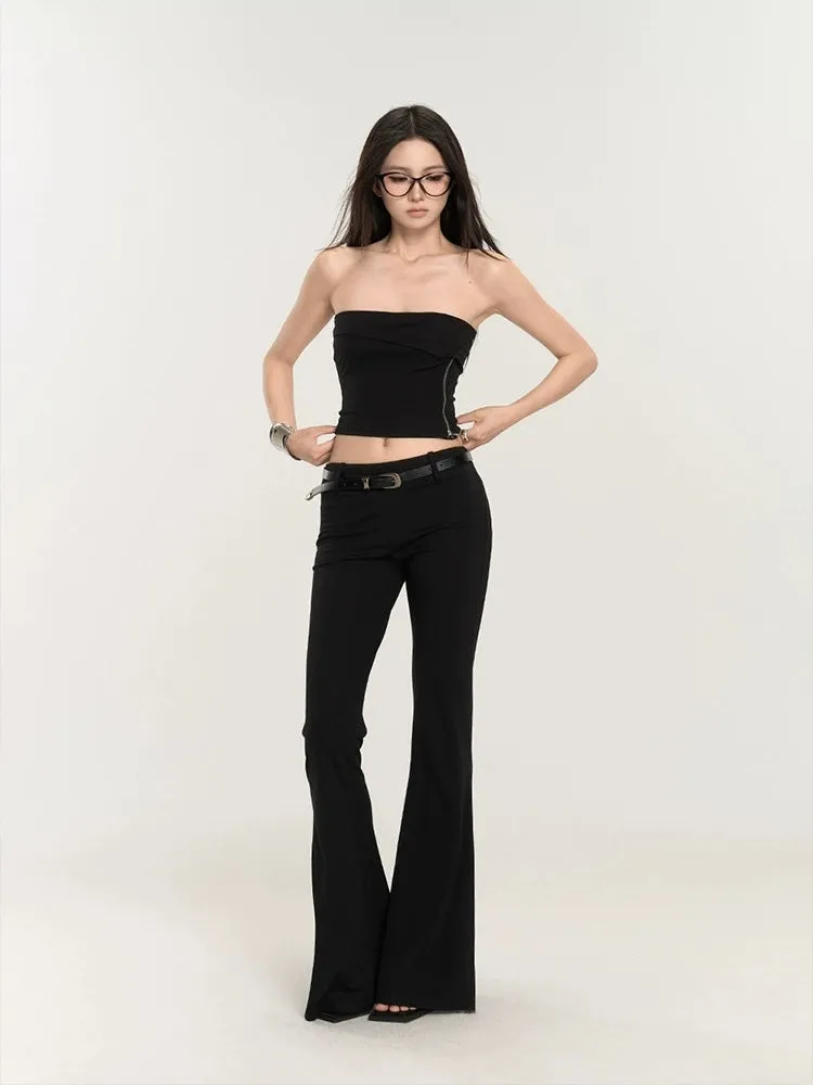 Slim Flared High-Waist Pants