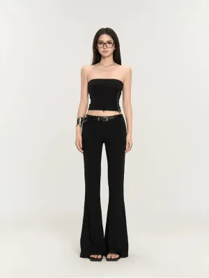 Slim Flared High-Waist Pants
