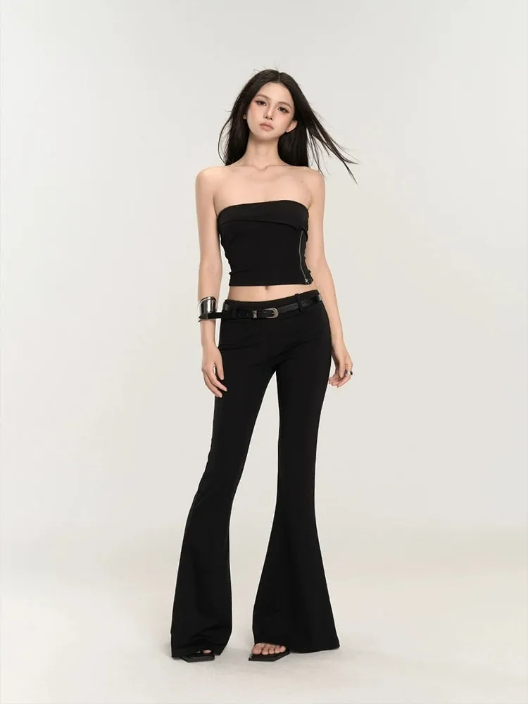 Slim Flared High-Waist Pants
