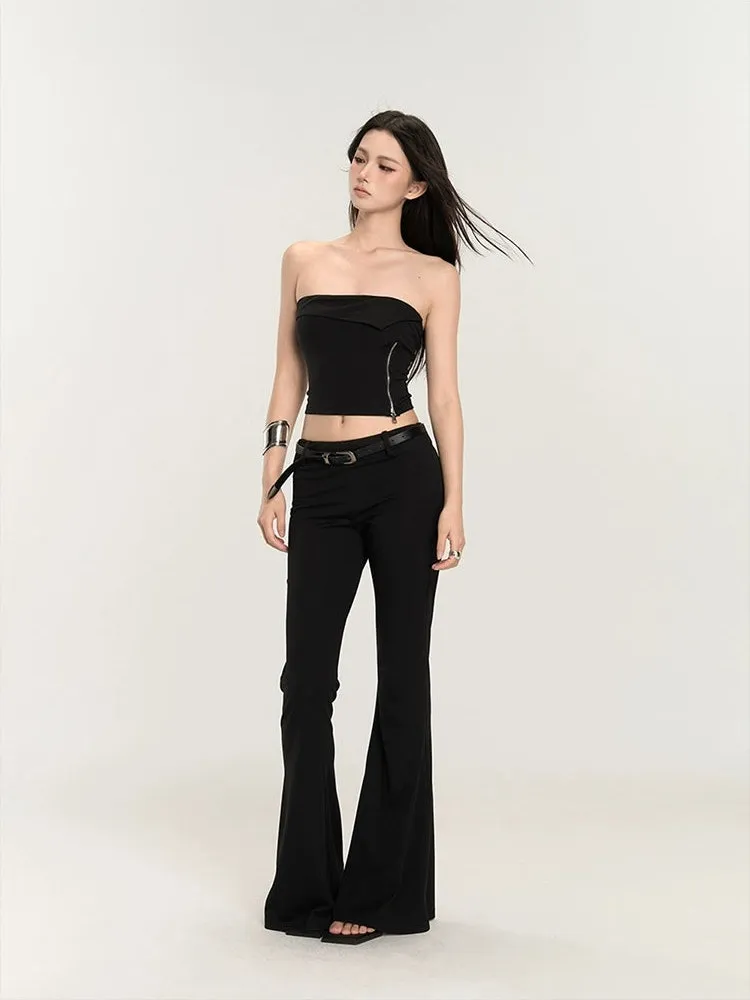 Slim Flared High-Waist Pants