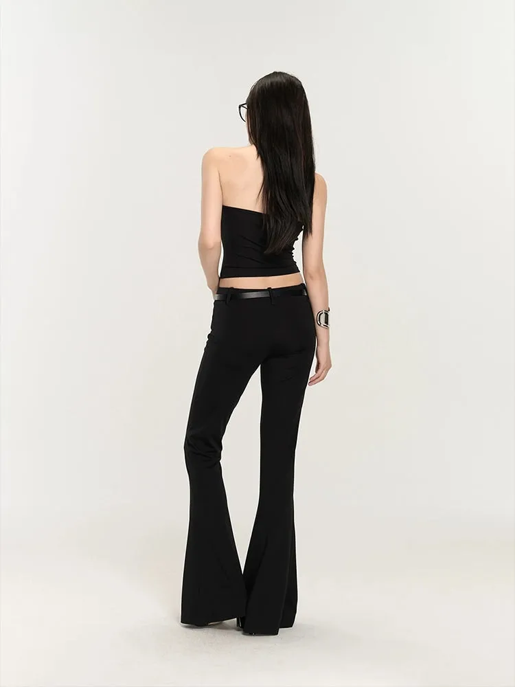 Slim Flared High-Waist Pants