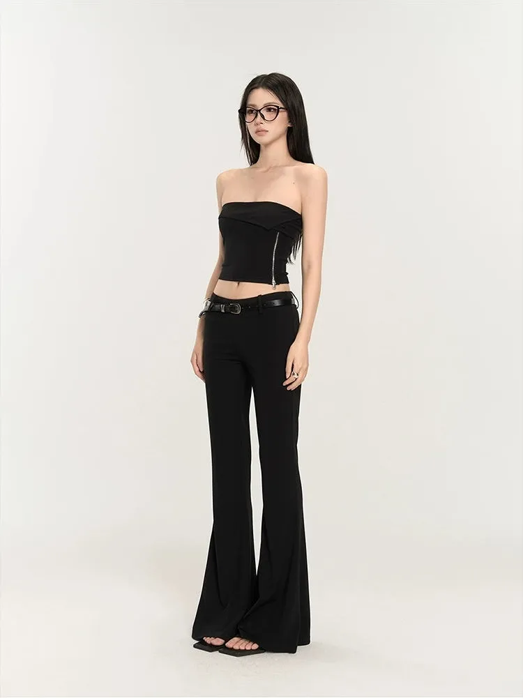 Slim Flared High-Waist Pants