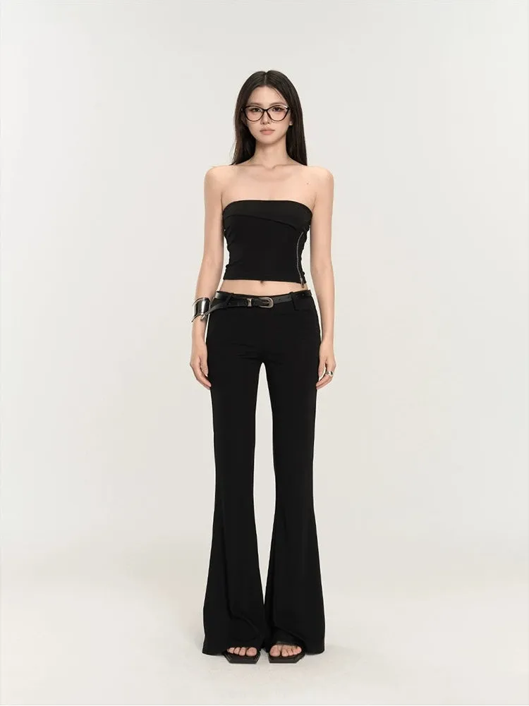 Slim Flared High-Waist Pants