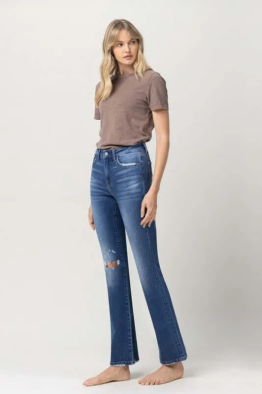 Stretch High Rise Bootcut Denim Jeans