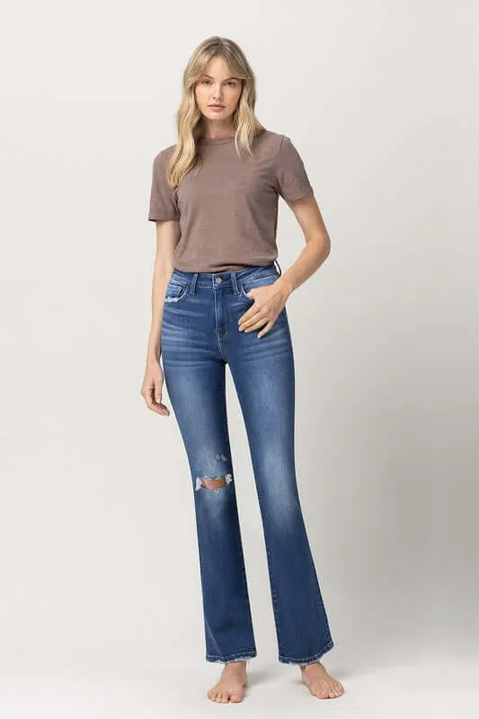 Stretch High Rise Bootcut Denim Jeans