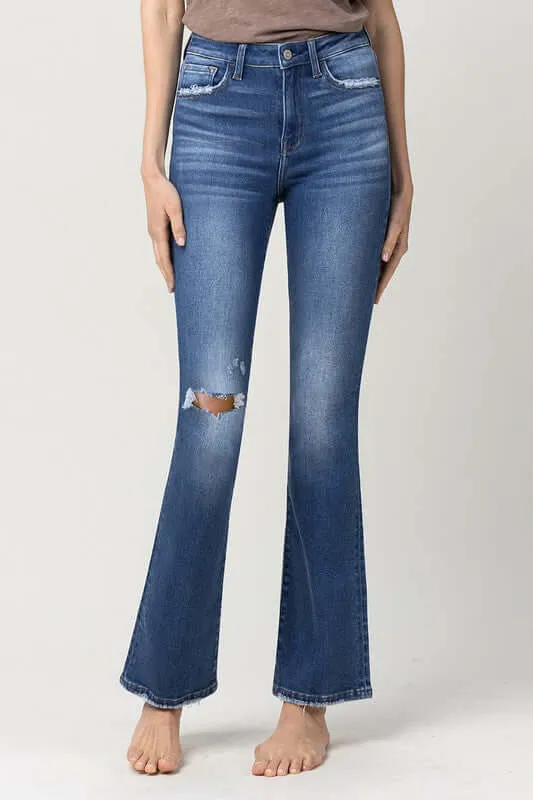 Stretch High Rise Bootcut Denim Jeans