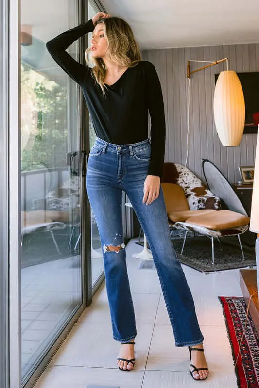 Stretch High Rise Bootcut Denim Jeans