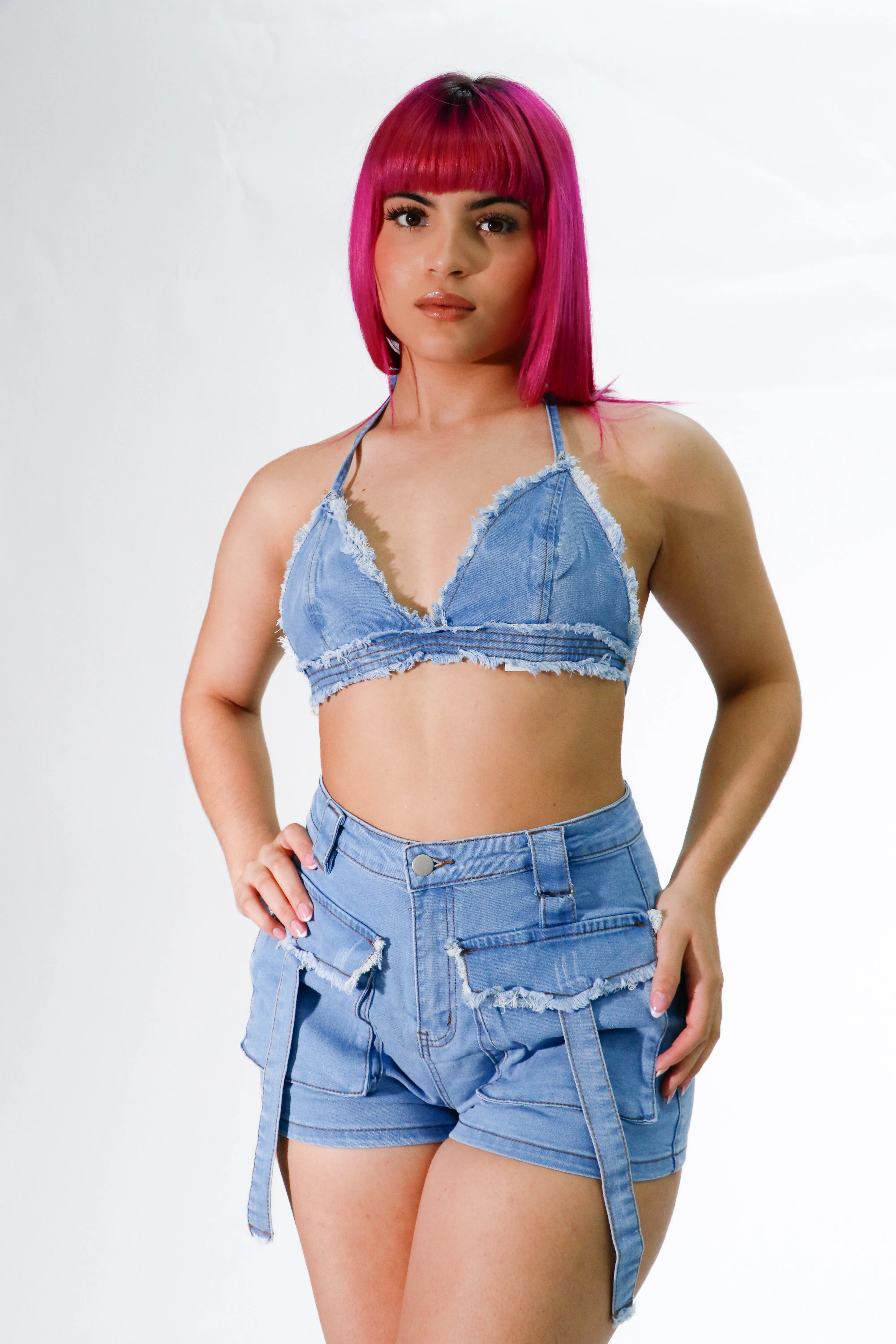 stretchy denim set