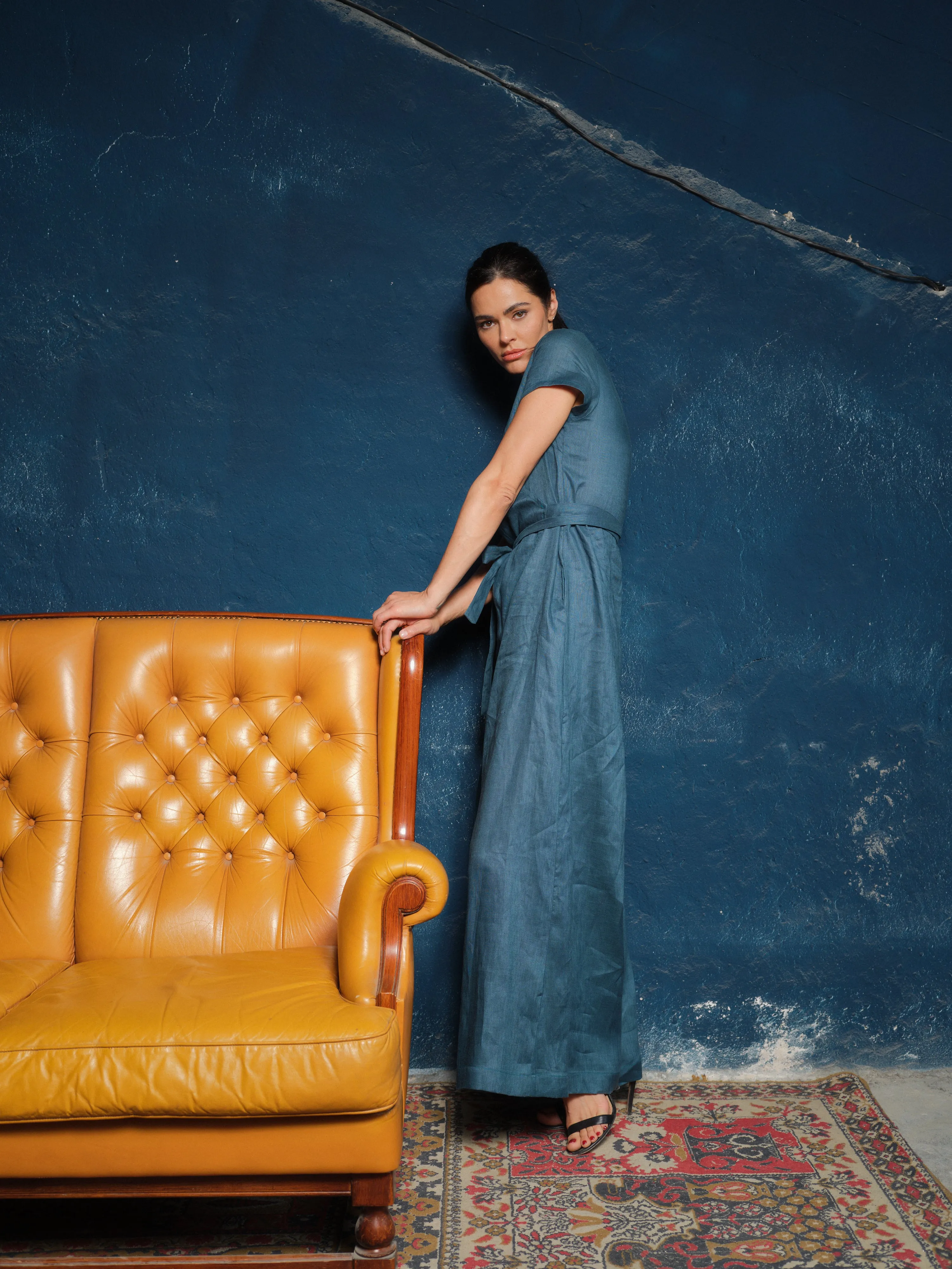 Timeless Elegance: Handmade Linen Palazzo Jumpsuit Women