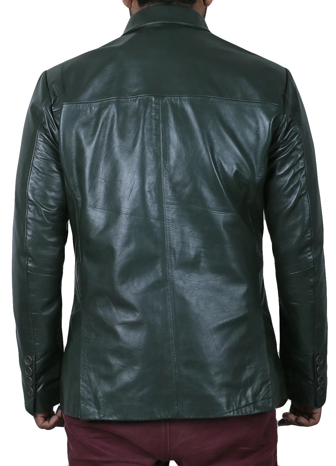 Uloria Tan Leather Blazer