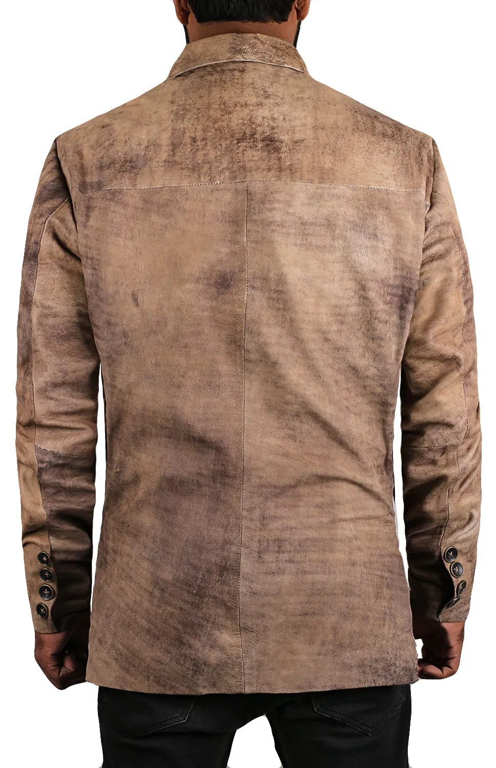 Uloria Tan Leather Blazer