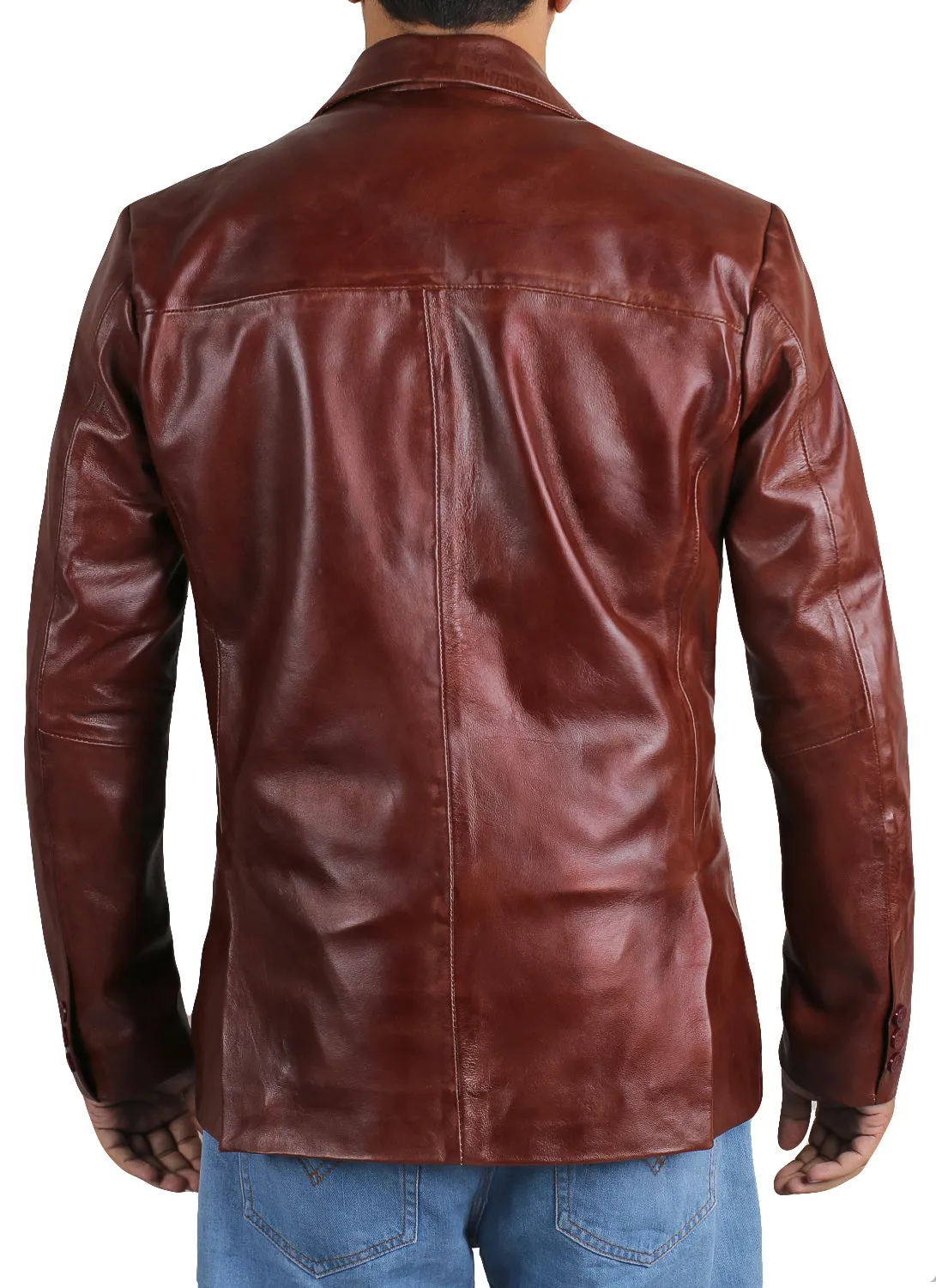 Uloria Tan Leather Blazer