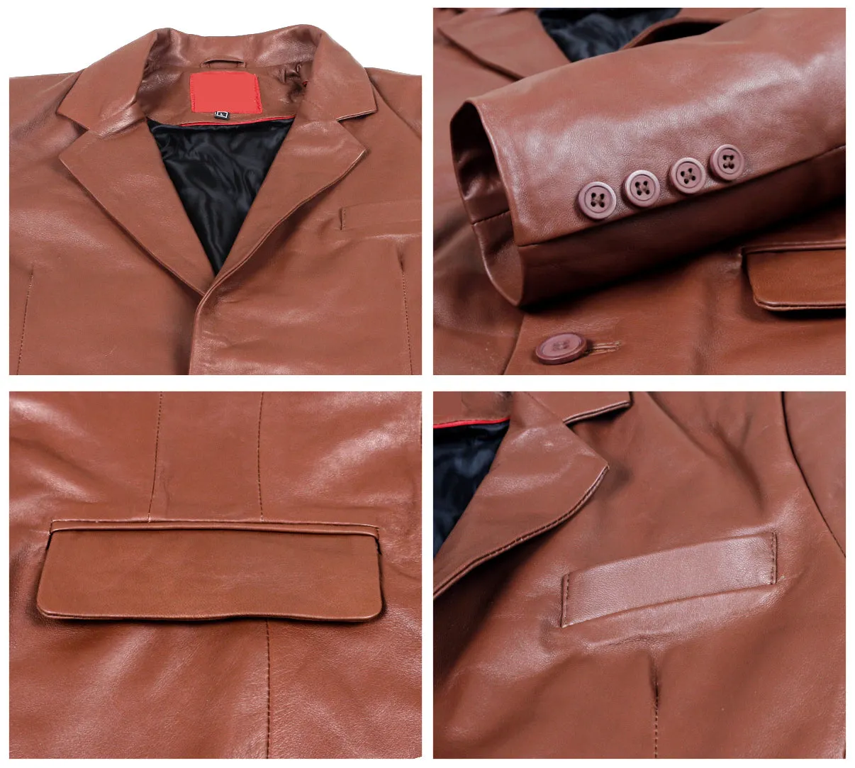 Uloria Tan Leather Blazer