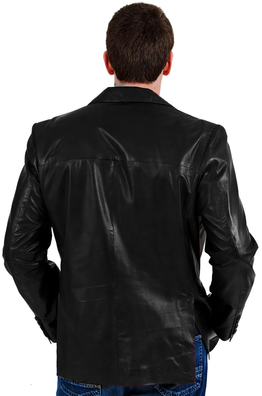 Uloria Tan Leather Blazer