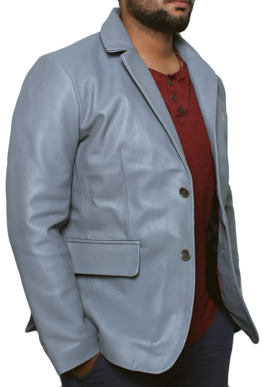 Uloria Tan Leather Blazer