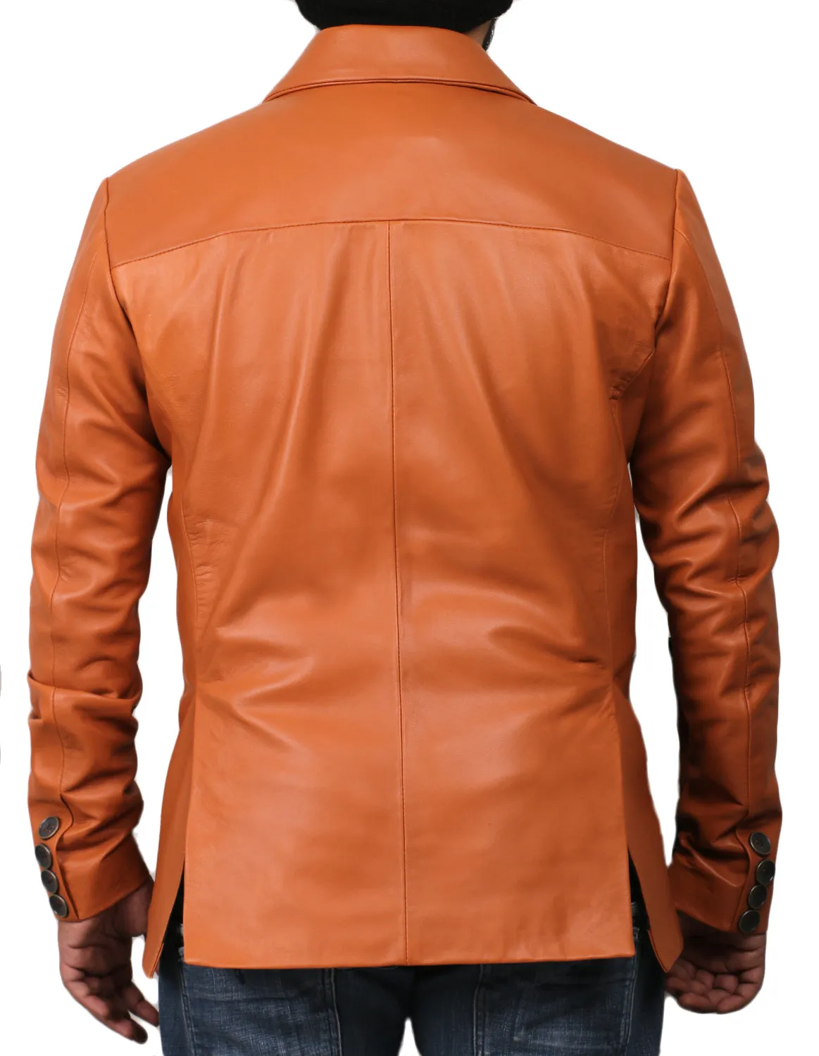 Uloria Tan Leather Blazer