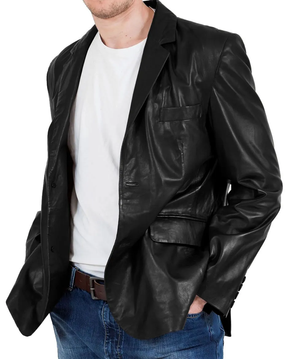 Uloria Tan Leather Blazer