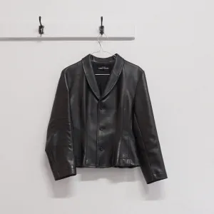 vinyl leather blazer