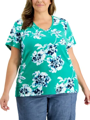 Women's Floral Graphic Printed Top,Green