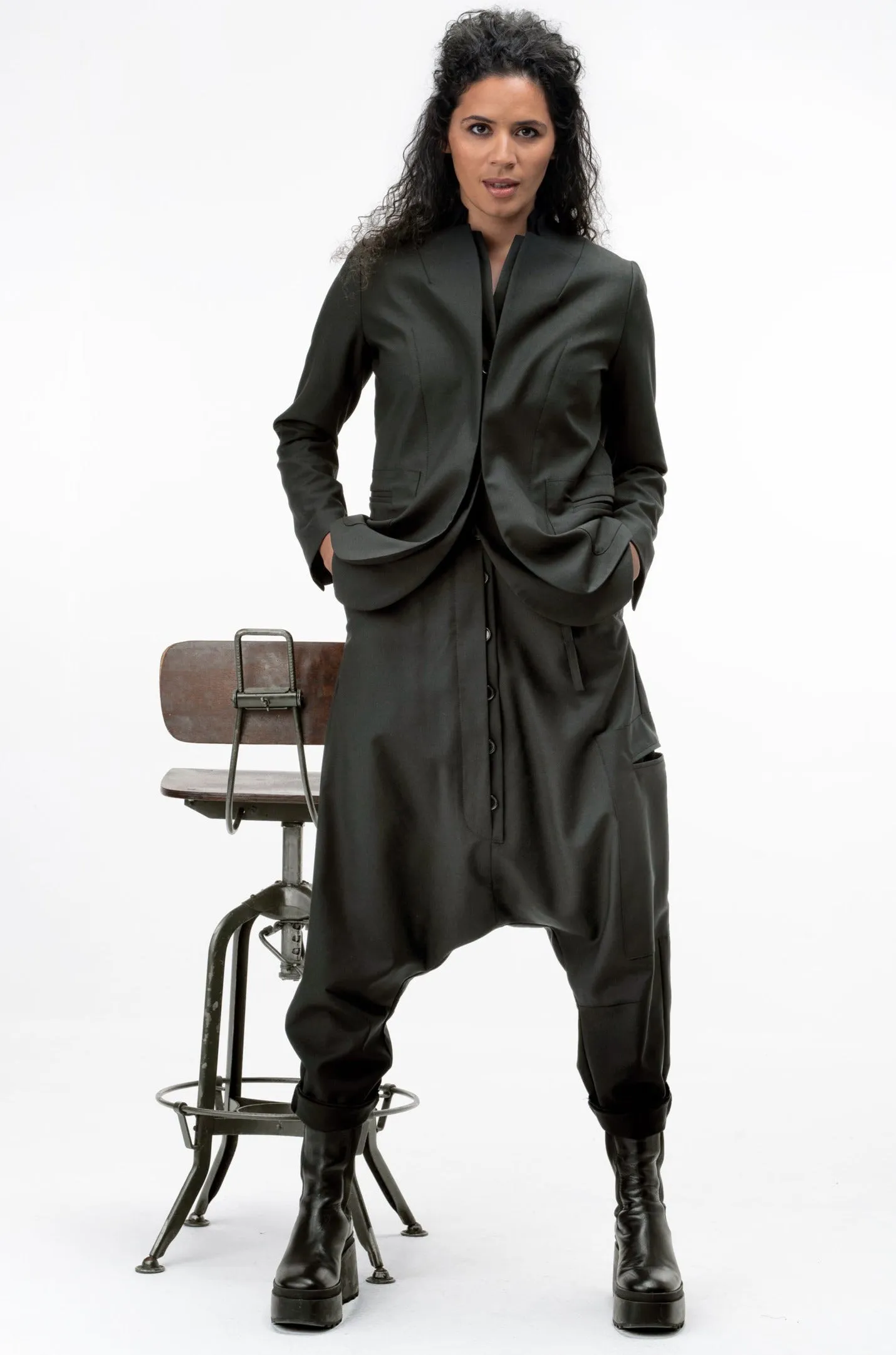 Wool Blazer with Double Lapels