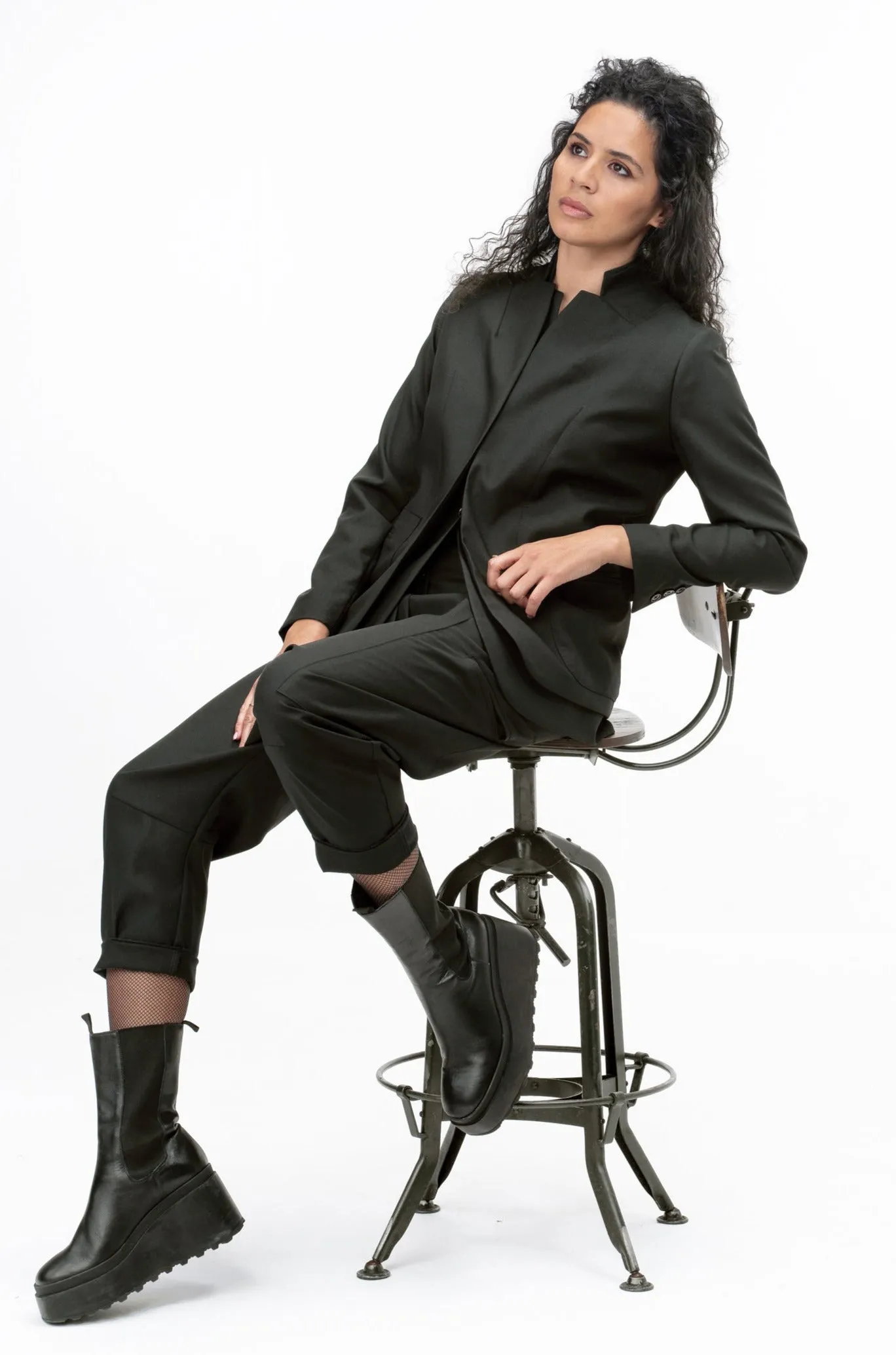 Wool Blazer with Double Lapels